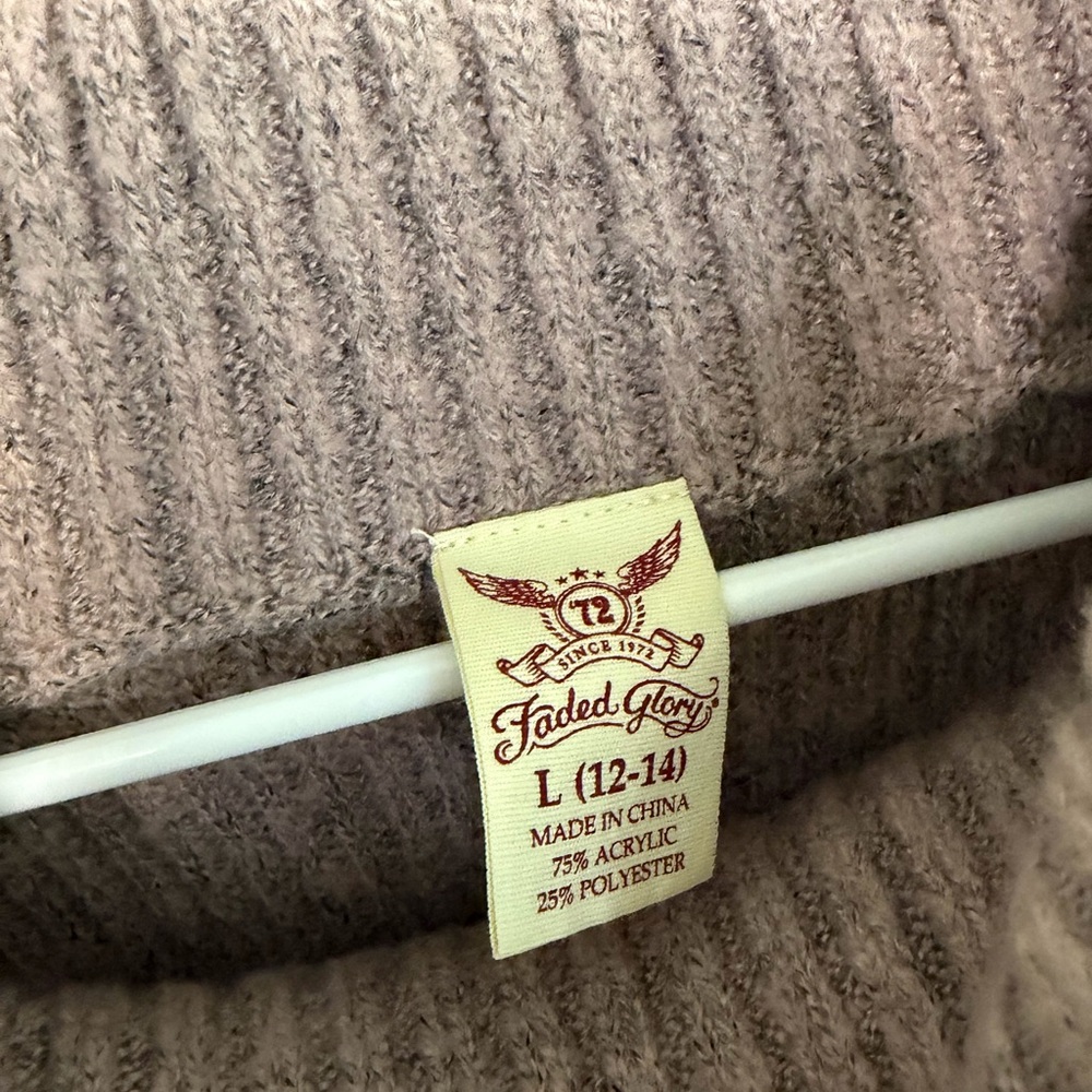 Faded Glory Dusty Mauve Turtleneck Sweater - Picture 6 of 6